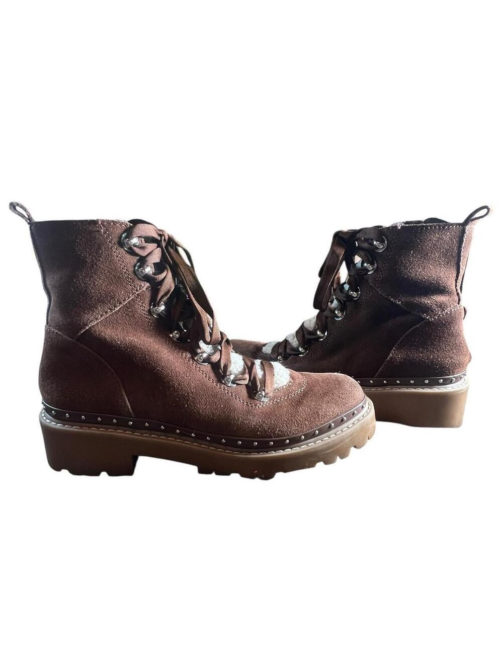 Vintage Steve Madden Brown Studded Suede Hiking Boots